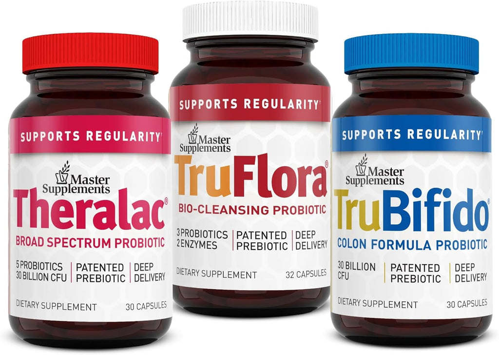 Master Supplements Probiotic Gut Reset 30 Días - Incluye Theralac, TruBifido y TruFlora