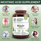 Natural Nutra Niacina 100 mg – Suplemento de Vitamina B3, 100 Comprimidos (Pack de 3)