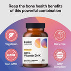 PureFormulas Vitamina D3 + K2 5000 UI - 60 Cápsulas Vegetales