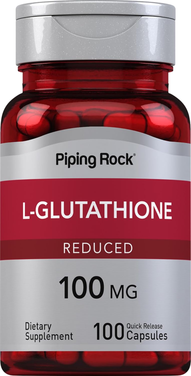 Piping Rock L-Glutathione 100 mg - 100 Capsules (Reduced Form)