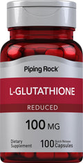 Piping Rock L-Glutathione 100 mg - 100 Capsules (Reduced Form)