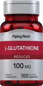 Piping Rock L-Glutathione 100 mg - 100 Capsules (Reduced Form)