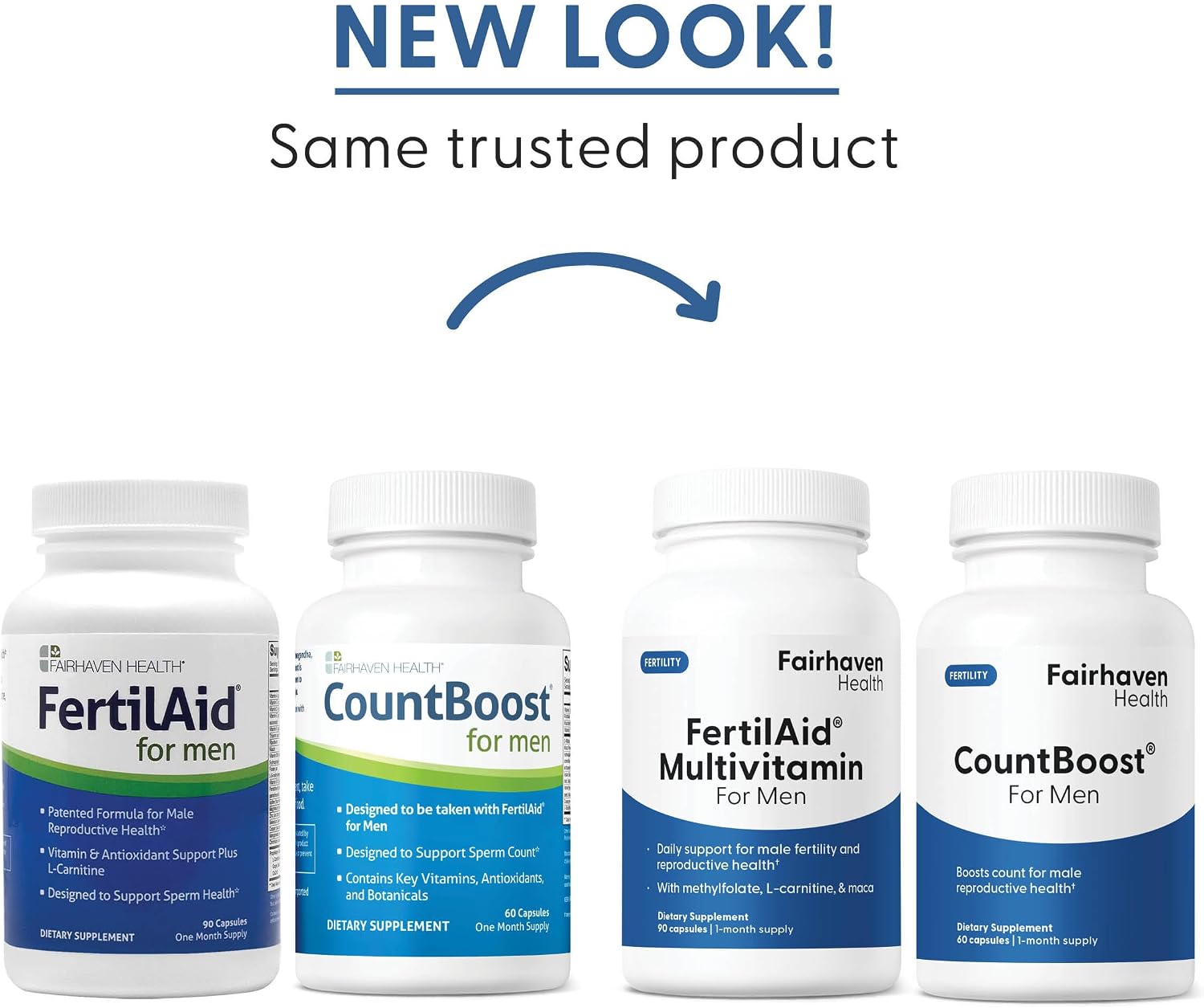 Fairhaven Health FertilAid para hombres y Countboost Combo | Suplemento de fertilidad masculina prenatal | Apoyo a la cantidad y motilidad pre-concepción para él | Incluye L-carnitina, zinc, folato
