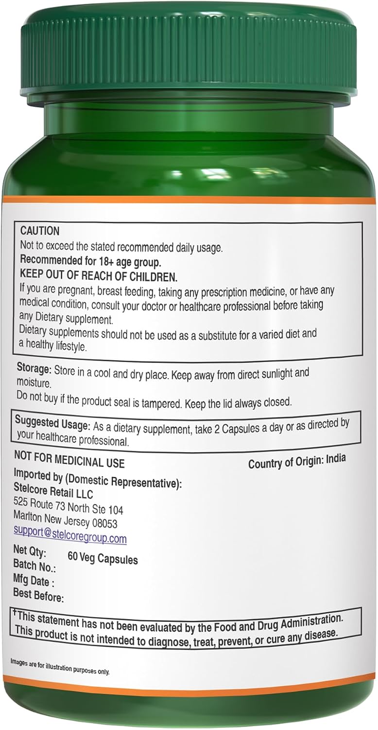 Pure Nutrition Amla Capsules (Indian Gooseberry) - 1000 mg por dosis, 60 Cápsulas Veganas