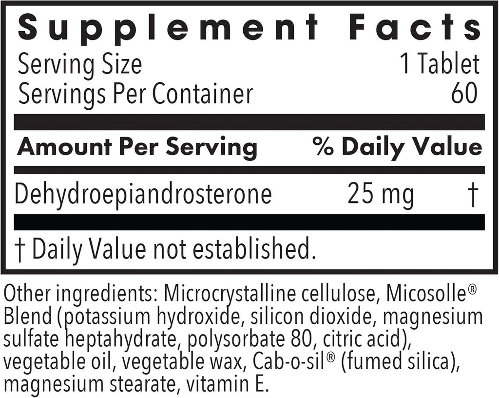 Allergy Research Group DHEA 25 mg Micronizado - Matriz Lipídica - 60 Cápsulas