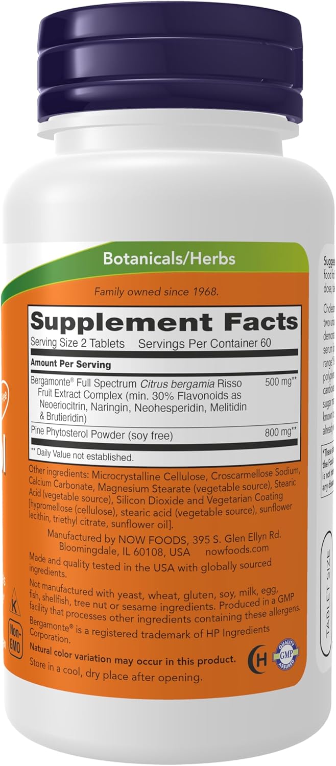 NOW Foods Cholesterol Pro™ con Bergamonte™ y Esteroles Vegetales, 120 Comprimidos