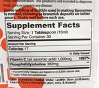 Lipo Naturals Vitamina C Liposomal 1000 mg Líquido (2 Paquetes, 60 Dosis) - Fórmula Natural, Vegano, Sin China