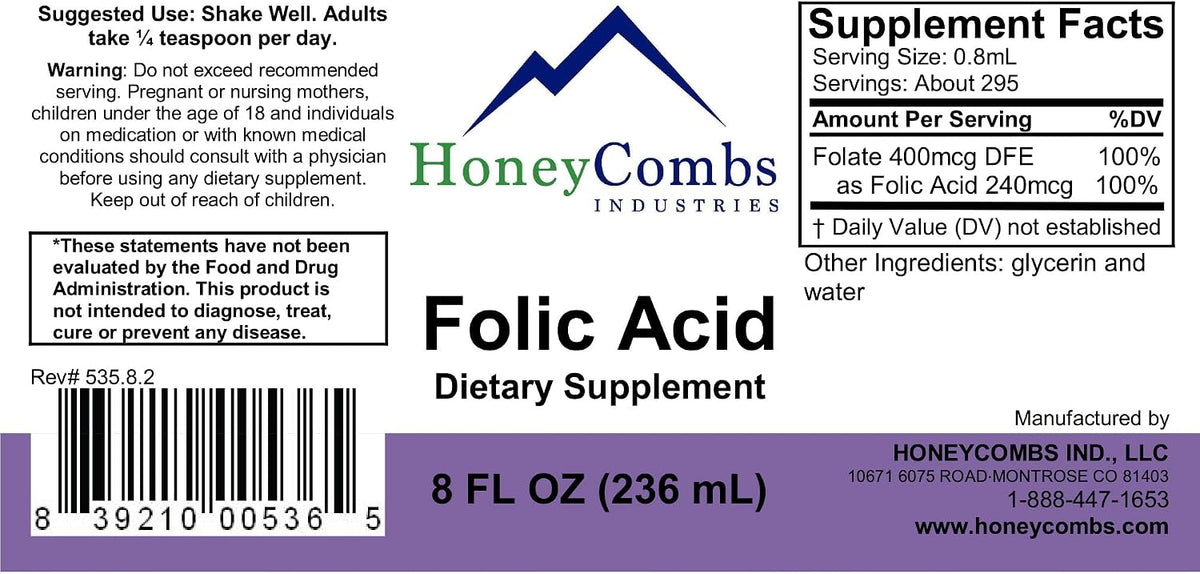 HoneyCombs B9 Folato Prenatal Complemento – Metabolismo normal de la homocisteína: El ácido fólico contribuye al – Image 3