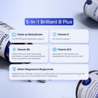 AgeImmune Complejo B con Vitamina D3, B12, B6, Magnesio Bisglicinato y Folato como Metilfolato - 60 Cápsulas - Sin Niacina