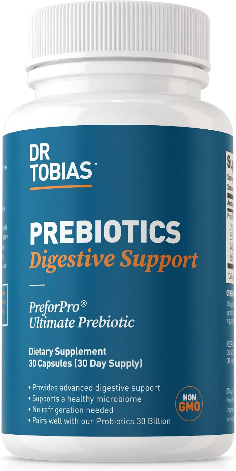 Dr. Tobias Prebiotics - 30 Capsules - Digestive Support and Gut Health