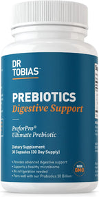 Dr. Tobias Prebiotics - 30 Capsules - Digestive Support and Gut Health