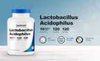Nutricost Lactobacillus Acidophilus 10 Mil Millones UFC, 120 Cápsulas Vegetarianas