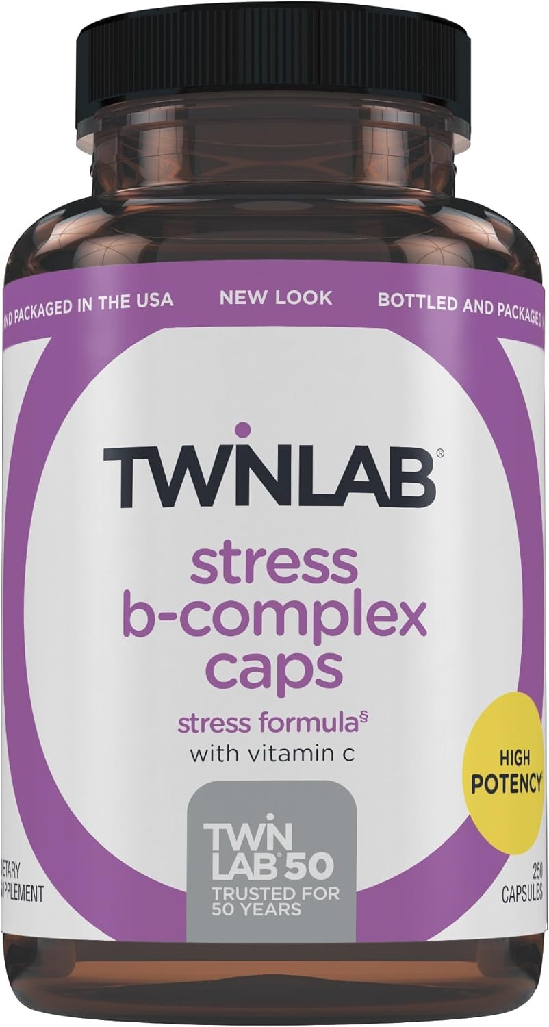 Twinlab Stress B-Complex - Complejo B con Vitaminas B12 y B6 - 250 Cápsulas