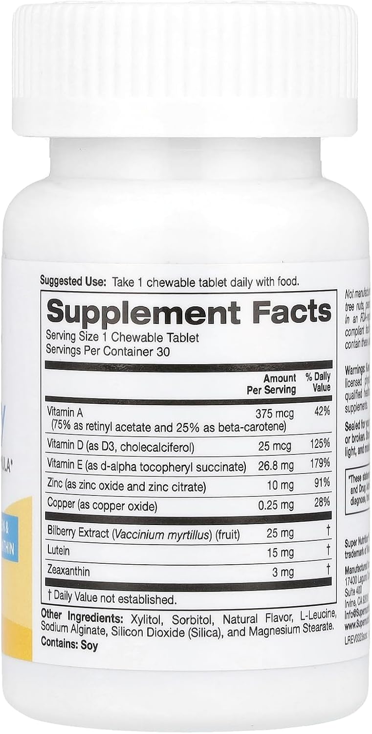 SuperNutrition SimplyOne See Clearly, 30 Comprimidos Masticables Sabor Wild Berry