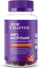 New Chapter Multivitamínico para Hombres en Gominolas, 57% Menos Azúcar, con Vitaminas C, D3 y Zinc, No-GMO, Sin Gluten, Sabor Baya-Cítrico, 75 Unidades