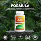 Best Naturals Complejo B con Inositol y PABA, 240 Comprimidos - Fabricado en EE. UU. - No-GMO y Sin Gluten