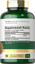 Carlyle Semilla de Hinojo 480mg – 200 Cápsulas – Suplemento Herbal No-GMO