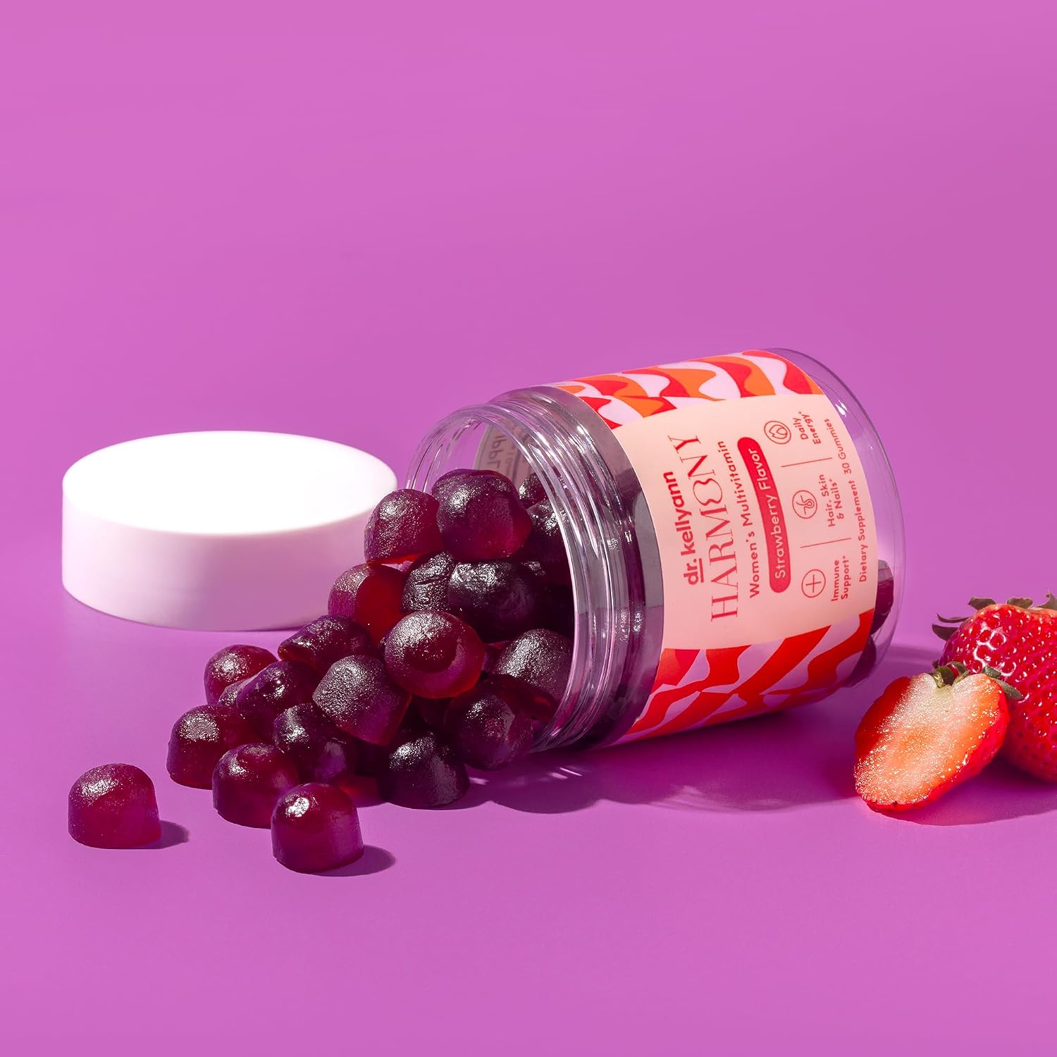 Dr. Kellyann Multivitamínico en Gominolas - Completo con Nutrientes Esenciales, Sabor Fresa, 30 Gominolas
