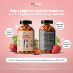 TruHeight Kids Bone Growth Gummies - Gomitas de Crecimiento para Niños con Vitamina D3, K2, Calcio y Magnesio - Sabor Fresa - A partir de 2 años
