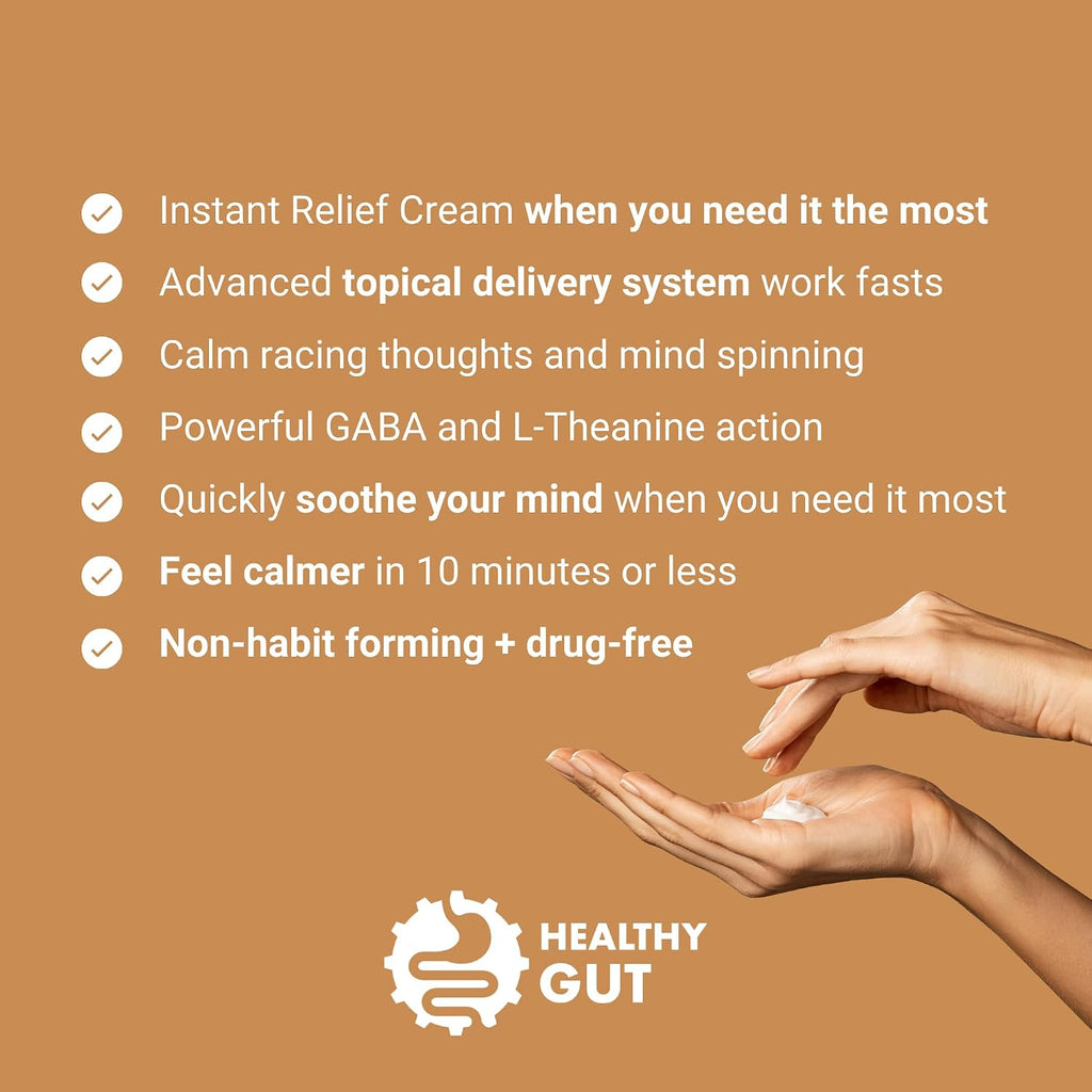 Healthy Gut BeSerene IR Crema Tópica de Alivio Instantáneo con GABA y L-Teanina, 54g