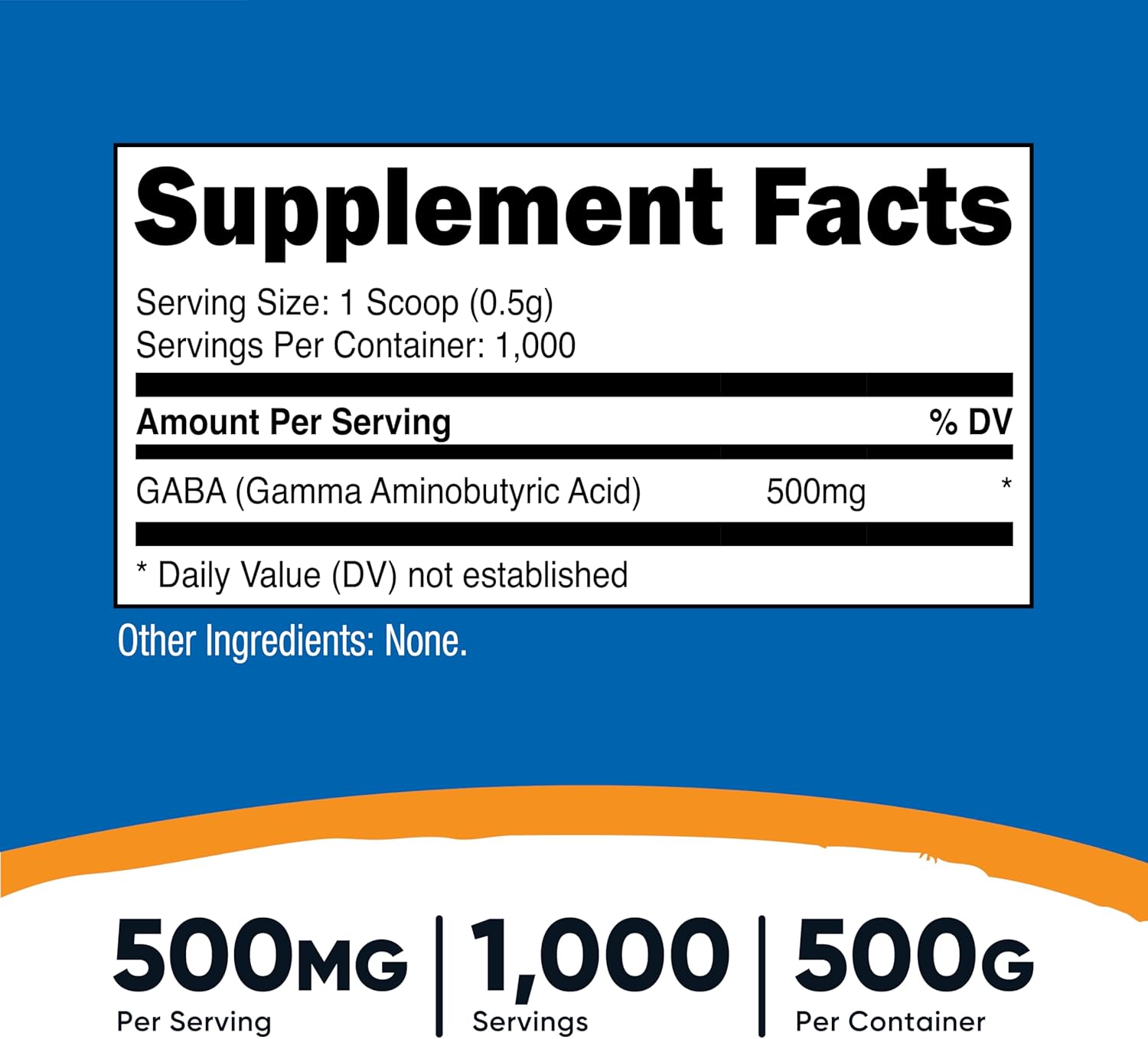 Nutricost GABA puro 500 g en polvo (ácido gamma-aminobutírico)