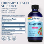 SOLARAY D-Mannosa 1000 mg Fórmula Líquida con Extracto de Arándano CranActin - Suplemento de D-Mannosa y Arándano con Vitamina C - 237 ml