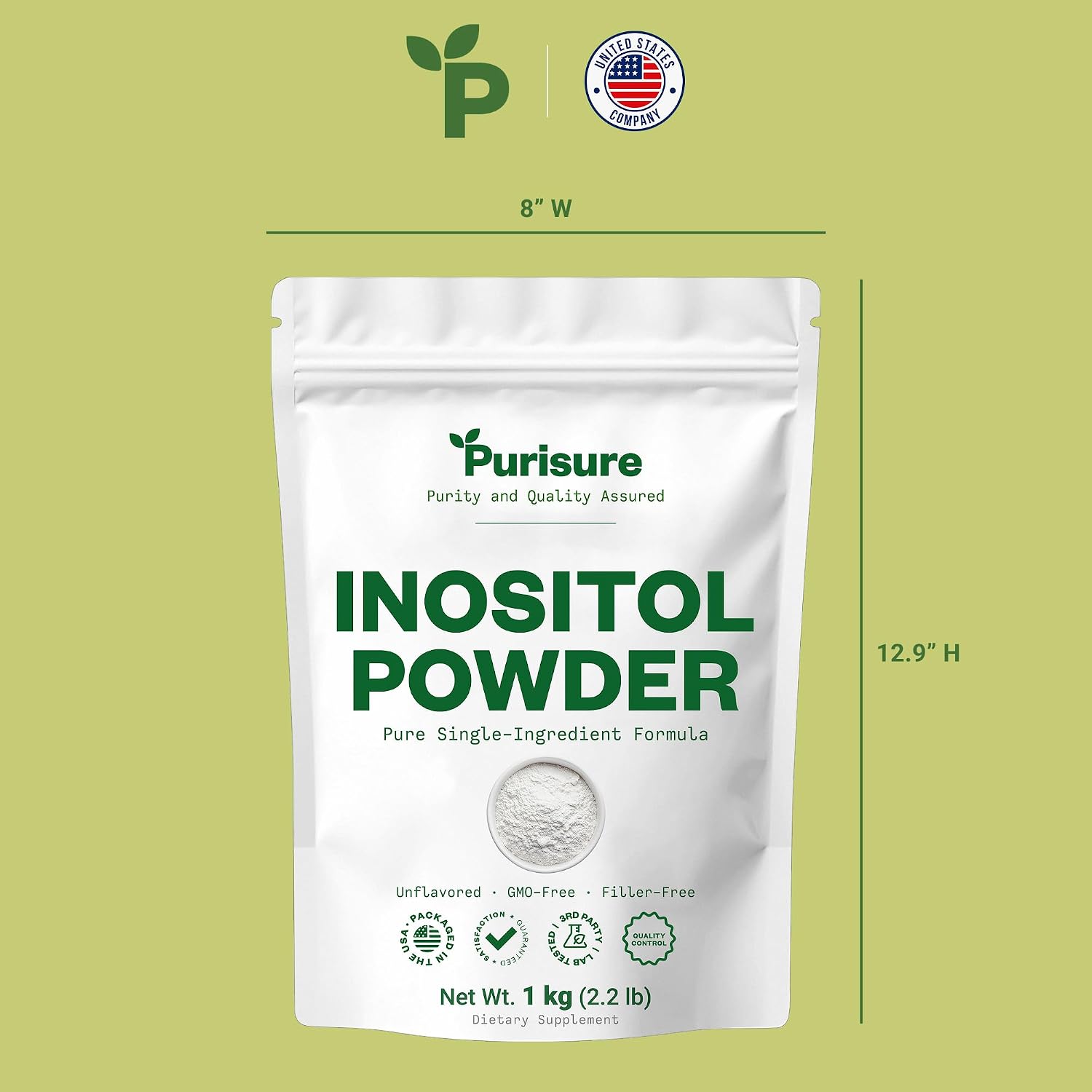 Purisure Inositol en Polvo Puro, 1 kg