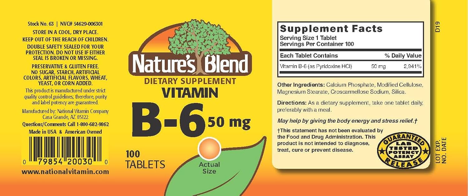 Nature's Blend Vitamina B-6 50 mg