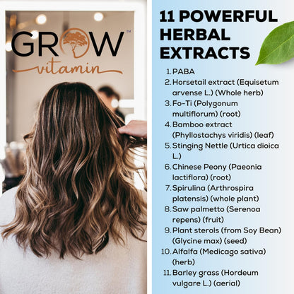 Grow Vitamin All in One Hair Formula - – La biotina contribuye al metabolismo energético normal. – Image 6
