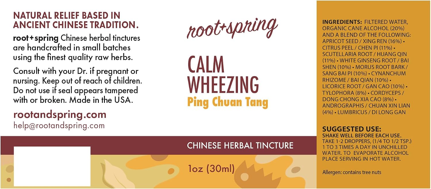 Calm Wheezing - Ping Chuang Tang - Tintura Herbal (Extracto Líquido)