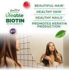 Lifeable Biotina 10000mcg Gominolas – Vitamina B7 – 90 Gominolas Veganas