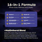 Anuva 16 en 1 Cápsulas de Sea Moss con Aceite de Semilla Negra, Ashwagandha, Vitamina C, D3, Cúrcuma, Bardana y Minerales - 60 Cápsulas Veganas