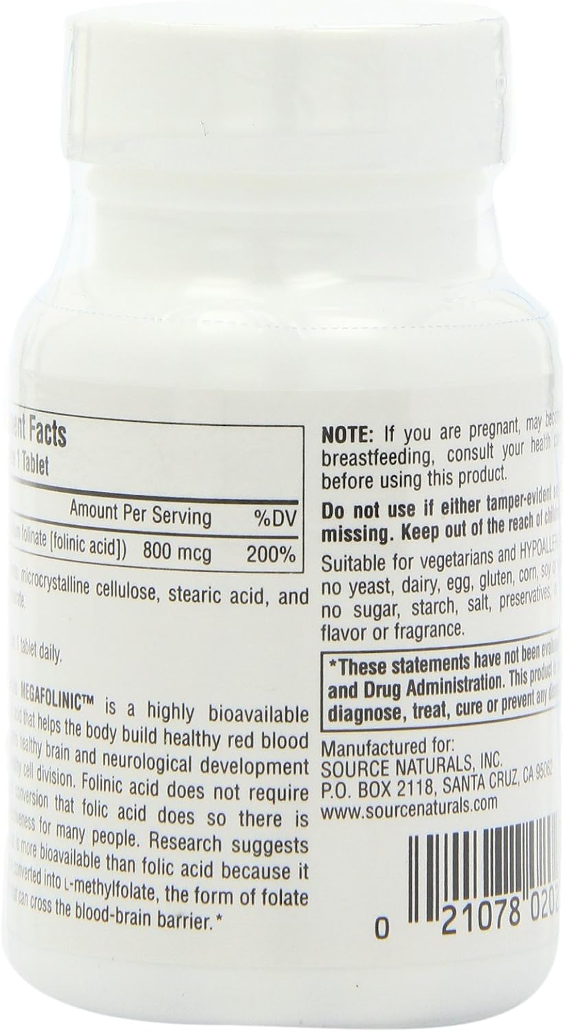 Source Naturals MegaFolinic, 60 Tabletas (Paquete de 2)