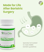 BariSlim Once Daily Multivitamínico Bariátrico con Hierro - 60mg de Hierro - 30 Cápsulas