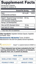 1MD Nutrition CholestMD con Extracto de Hoja de Olivo, Bergavit, Niacina, Ajo - 120 Cápsulas (2 Envases)