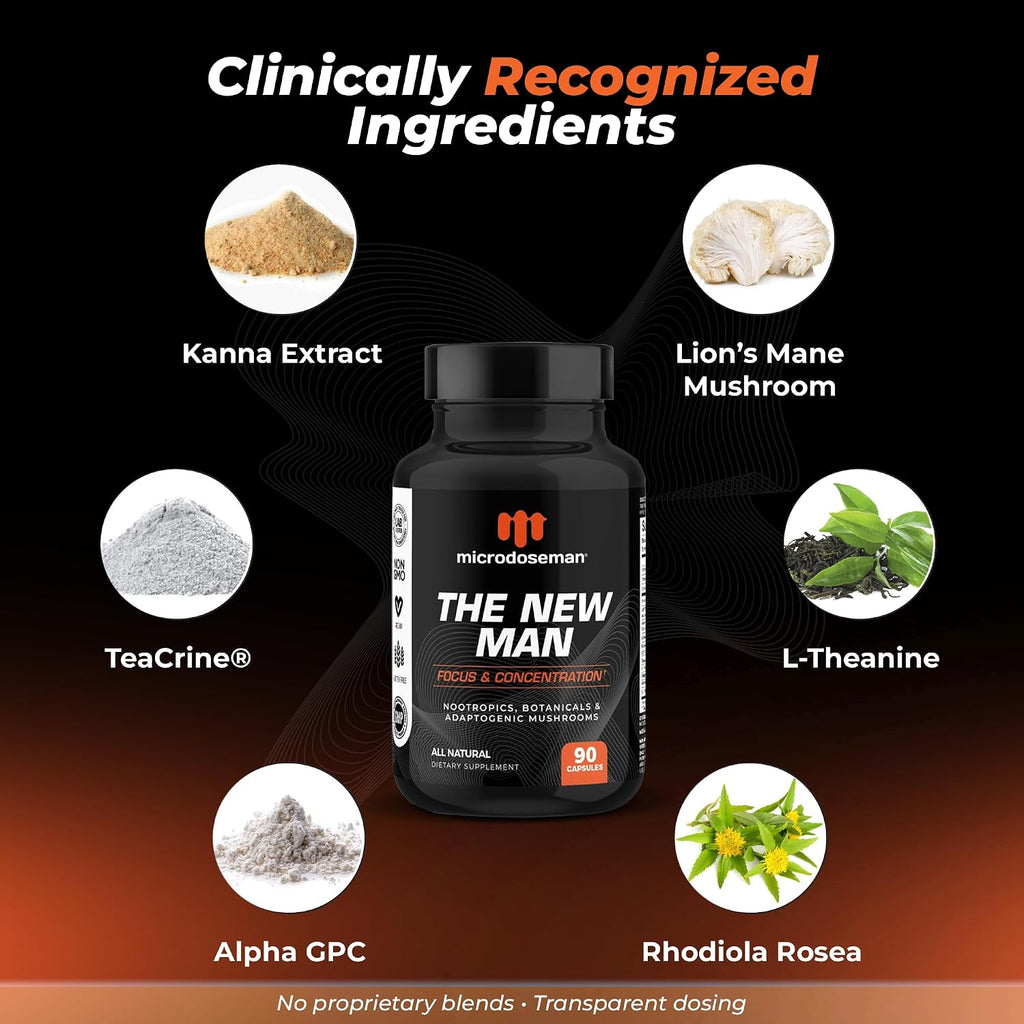 The New Man Brain Supplement for Memory and Focus - 90 Cápsulas