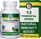 Immuniherb Suplemento de Apoyo Inmunológico con Jengibre, Forsythia, Regaliz, Vitamina C y Zinc - 60 Cápsulas Veganas