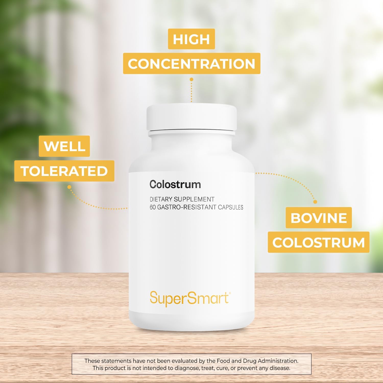 Supersmart Colostrum 1000 mg - 30% IgG - 60 Cápsulas Gastrorresistentes