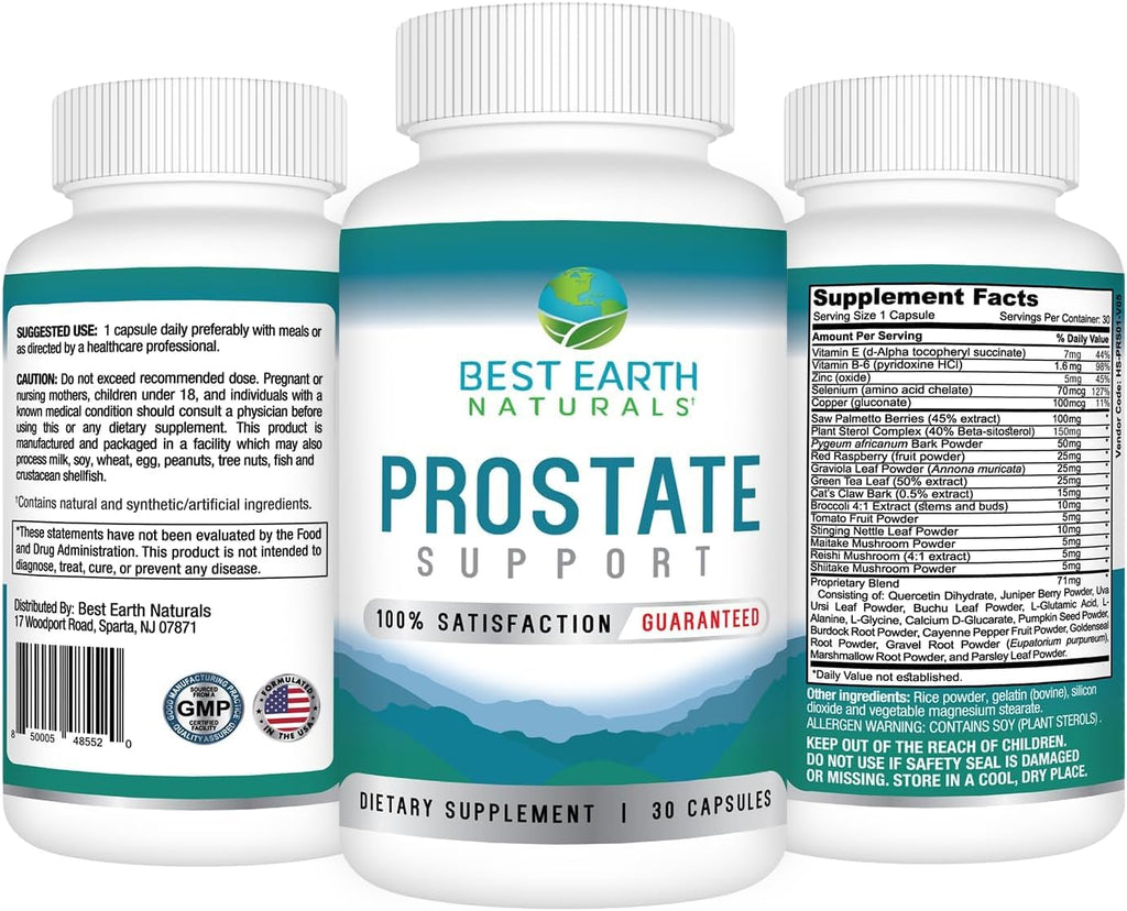 Best Earth Naturals Apoyo Prostático para Hombres - 30 Cápsulas