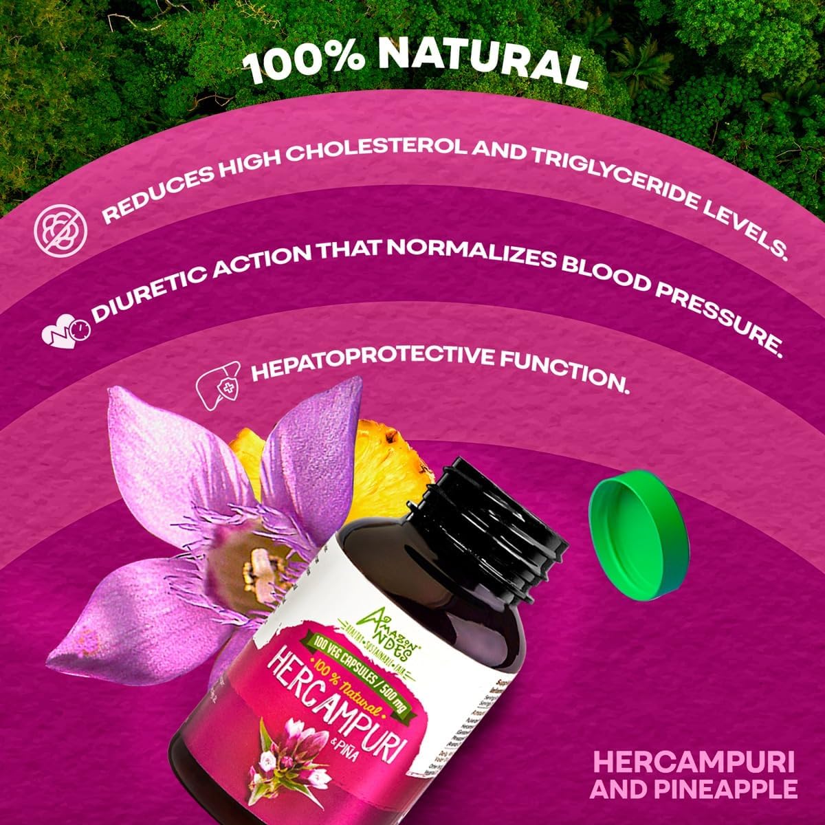 Hercampuri Cápsulas 1500mg | Suplemento Vegano de Origen Peruano