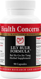 Health Concerns Lily Bulb Formula – Fórmula Herbal China para el Apoyo Respiratorio – 90 Cápsulas