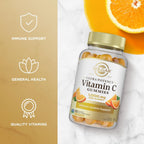 Solgar Vitamina C Gominolas 1000 mg para Adultos - Sabor Naranja Ácida, Vegano y Sin Gluten, 60 Gominolas (2 Meses)