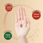 Fruit and Veggies Supplement – 480 Cápsulas Vegetarianas | Mezcla de 40 Frutas y Verduras Enteras | Fórmula Superfood Natural con Vitaminas y Minerales – No Transgénico