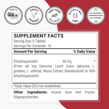 Supersmart - Taxifolin Dihydroquercetin 60mg por Día (90% DHQ) - 100 Comprimidos – Image 4