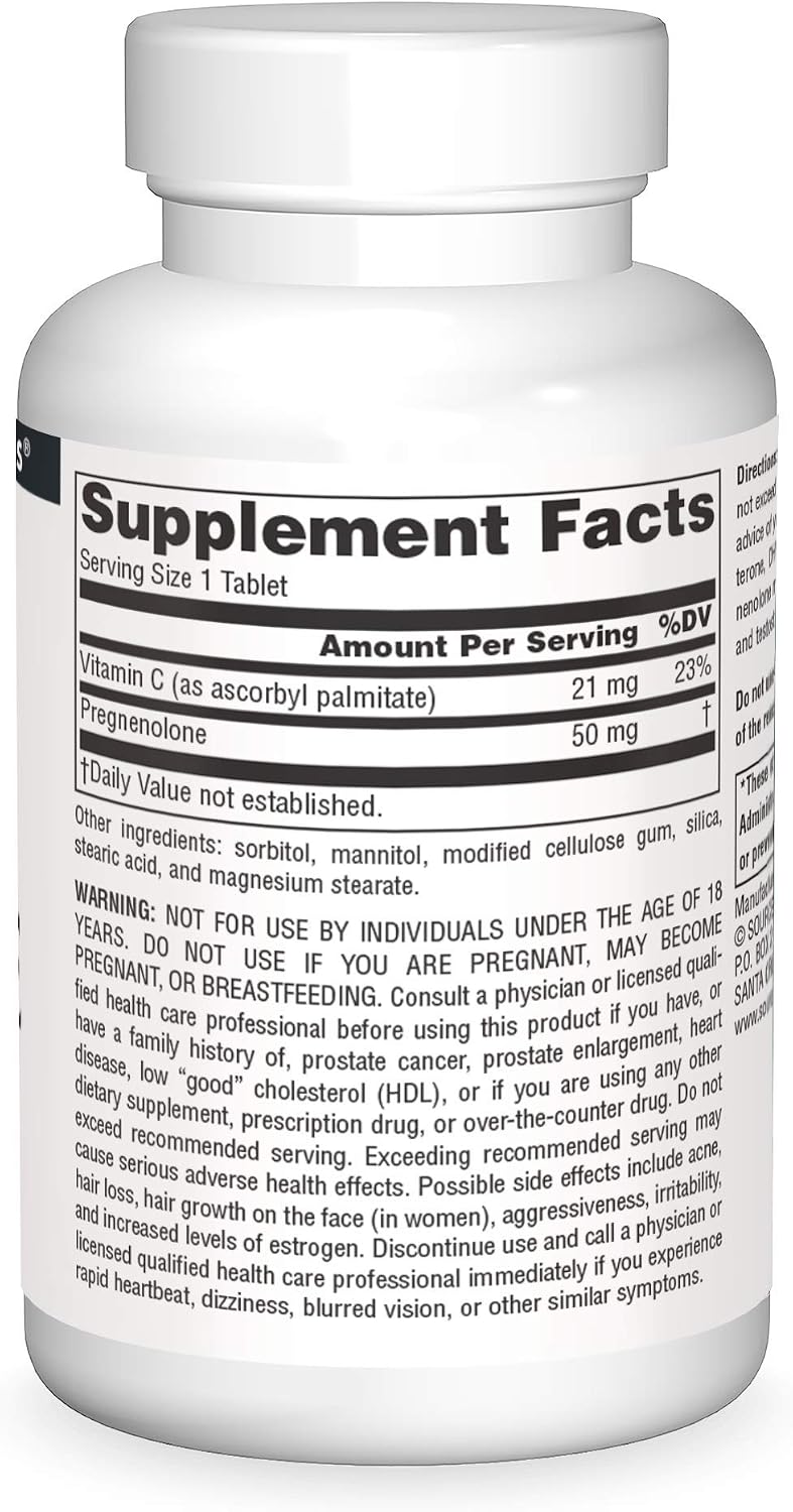 Source Naturals Pregnenolona 50mg - 120 Comprimidos