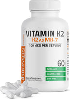 Bronson Vitamina K2 como MK-7 Menaquinona 100 mcg, 60 Cápsulas