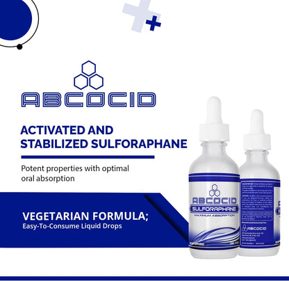 ABCOCID Sulforafano Activado y Estabilizado - 490 mg, 118 ml (4 oz), 240 porciones, Líquido