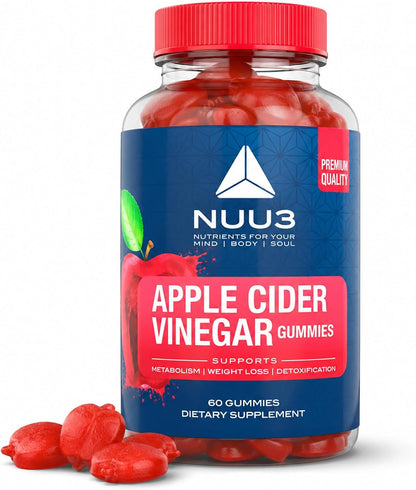 Gominolas de Vinagre de Manzana NUU3 con – Vitamina B6: Contribuye al metabolismo energético normal, al – Image 1