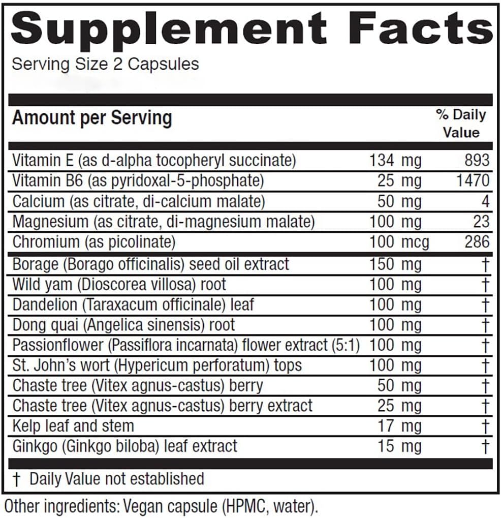 Vitanica Women's Phase I - Apoyo Premenstrual, 120 Cápsulas Veganas