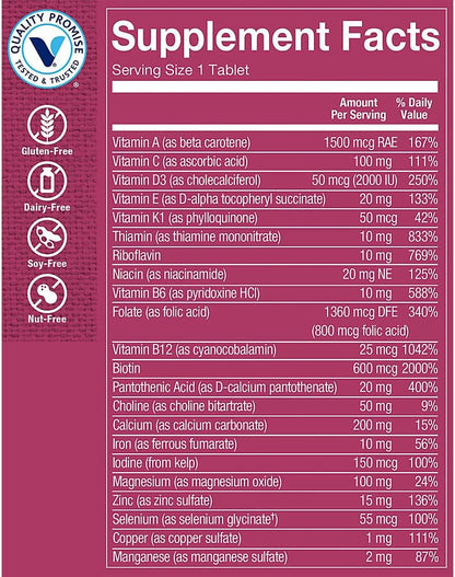 The Vitamin Shoppe One Daily Women's – Función muscular: El calcio contribuye al funcionamiento normal de los – Image 3